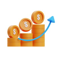 3D Profit icon on transparent background png