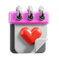 3D Wedding date icon on transparent background png