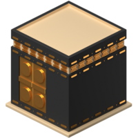 3D Kaaba icon on transparent background png