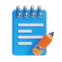 3D Agenda icon on transparent background png