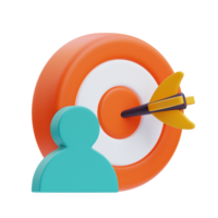 3D Target Audience icon on transparent background png