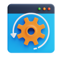 3D Web Optimization icon on transparent background png