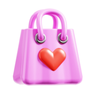 3D Shopping bag icon on transparent background png