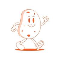 Potato Retro Mascot. Funny cartoon character of Potato. vector