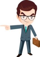 smart business man with glasses character png