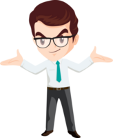 smart business man with glasses character png