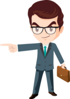 smart business man with glasses character png