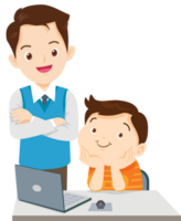 teacher and student learn computer png