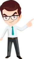 smart business man with glasses character png