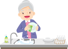 cute people washing dishes png