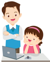 teacher and student learn computer png