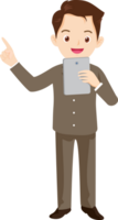 smart business man standing character png