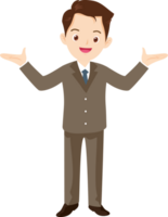 smart business man standing character png