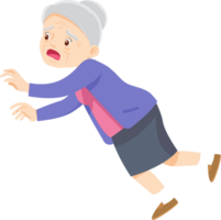 Grandma character have sick and symptom of pain png