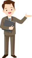 smart business man standing character png