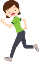 young woman exercise actions body healthy png