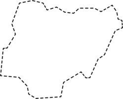 dash line drawing of nigeria map. png