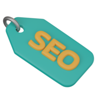 3D Icon SEO Tag for Online Optimization. 3D Render png