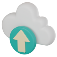 Data Upload Icon in Cloud. 3D Render png