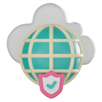 Webseite Sicherheit 3d Symbol, schützen Ihre Webseite mit online Sicherheit und Daten Verschlüsselung. 3d machen. png