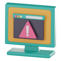 3D Icon of Website Alert Symbol for Digital Notifications. 3D Render png