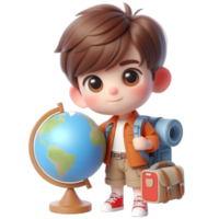 AI generated Child holding the earth globe png