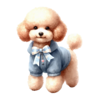 AI generated Cute dog drawn with watercolors png