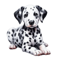 ai généré mignonne chien tiré avec aquarelles png