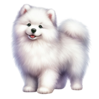 ai gegenereerd schattig hond getrokken met aquarellen png