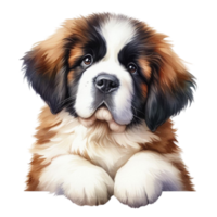 AI generated Cute dog drawn with watercolors png