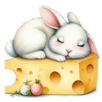 AI generated cheese and rabbit png