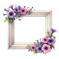 ai generiert ein Rahmen mit Blumen png