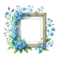 ai gerado uma quadro, Armação com flores png