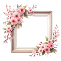 AI generated a frame with flowers png