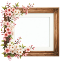 ai généré une Cadre avec fleurs png