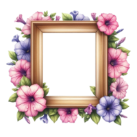 ai gerado uma quadro, Armação com flores png