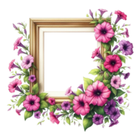 AI generated a frame with flowers png