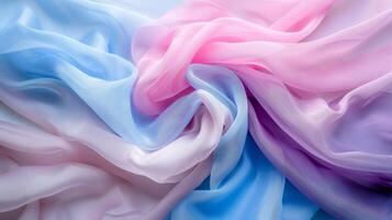 AI generated Elegant pastel silky fabric texture with smooth waves for fashion and luxury branding photo