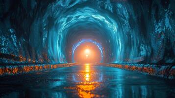 AI generated Tunnel With Light at the End photo