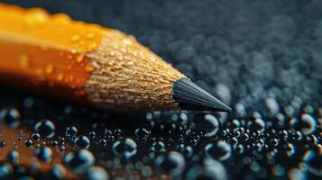 AI generated Water Droplets Adorning Pencil photo