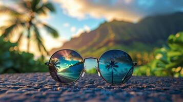 AI generated Sunglasses on Sandy Beach photo