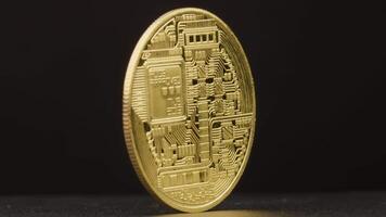 roterend in de omgeving van een perfect goud bitcoin video