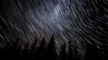 Time lapse of Star trails in the night sky. video