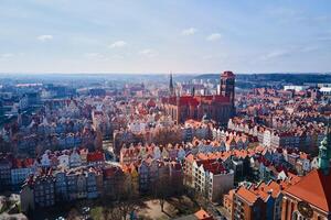 aéreo ver de gdansk ciudad en Polonia. foto