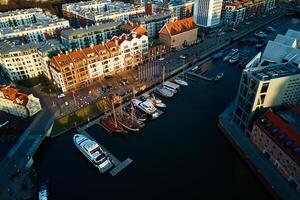 Aerial view of Gdansk city in Poland photo