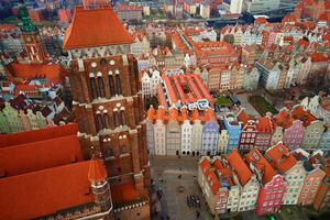 Aerial view of Gdansk city in Poland. photo