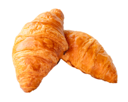 Front view of croissants in stack isolated with clipping path in png file format