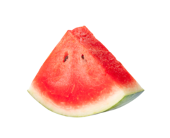 Front view or side view of red watermelon slice isolated with clipping path in png file format