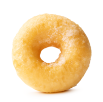 Front view of single delicious Cinnamon Sugar Mini Donuts isolated with clipping path and shadow in png file format Donuts with sugar sprinkle