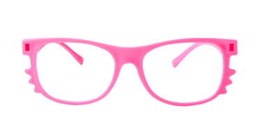 Front view of fashion glasses frame or rims of spectacles for lady and kids isolated with clipping path in png file format. Fashion sun glasses